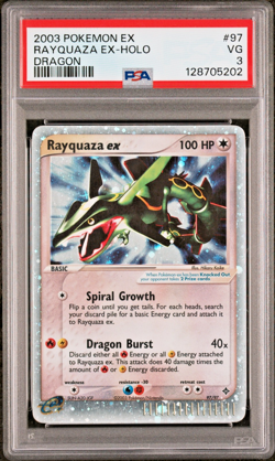PSA 3 2003 Pokemon EX Dragon Rayquaza EX Holo Foil Rare 97/97 - Image 1