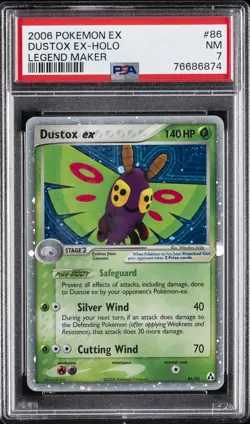 2006 POKEMON EX LEGEND MAKER #86 DUSTOX EX-HOLO PSA 7 - Image 1
