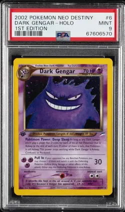 2002 POKEMON NEO DESTINY 1ST ED #6 DARK GENGAR-HOLO PSA 9 - Image 1