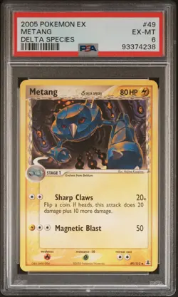 2005 POKEMON EX DELTA SPECIES #49 METANG PSA 6 - Image 1