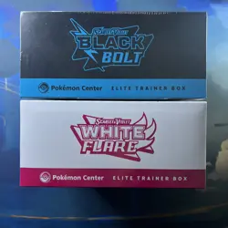Pokemon TCG S&V Black Bolt & White Flare Pokemon Center ETBs Sealed - Image 3