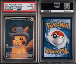 PIKACHU GREY FELT HAT POKEMON X VAN GOGH 2023 SVP PSA 10 - Image 1