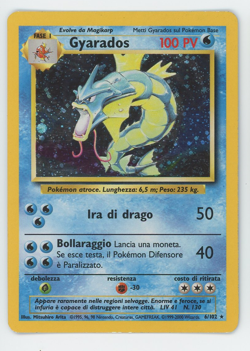 ITALIAN Gyarados 6/102 Holo Rare Lightly Played Base Set Pokemon Card WOTC 2000 - Image 1