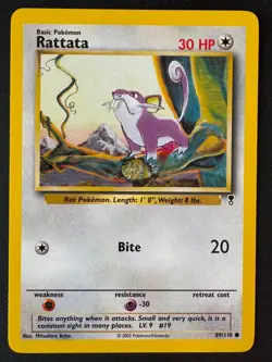 Rattata Pokemon Common Card Legendary Collection 89/110 - 2002 - Image 1