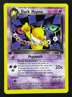 Pokemon Card Dark Hypno 26/82 Non Holo Team Rocket 1st Edition Near Mint - Image 1