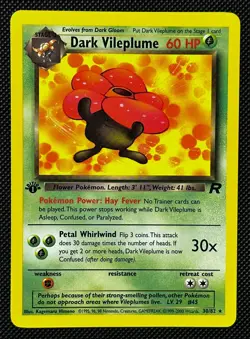 Pokemon Card Dark Vileplume 30/82 Team Rocket Rare Non Holo 1st Edition NM - Image 1