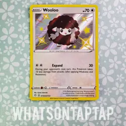 Pokemon Card Wooloo SV103/SV122 Shiny Holo Rare Shining Fates Shiny Vault LP - Image 1