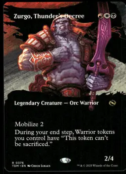 1x Zurgo, Thunder's Decree (Borderless) - Tarkir: Dragonstorm - NM - MTG - Image 1