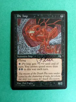 MTG Magic Pit Imp Signed Artist Proof x1 Tempest Phil Foglio - Image 1