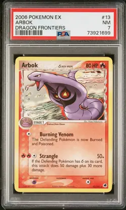 2006 POKEMON EX DRAGON FRONTIERS #13 ARBOK PSA 7 - Image 1