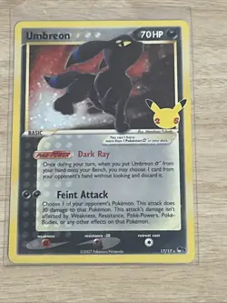 Pokemon Umbreon Gold Star 17/17 Holo Rare Celebrations - Ungraded NM/M - Image 1