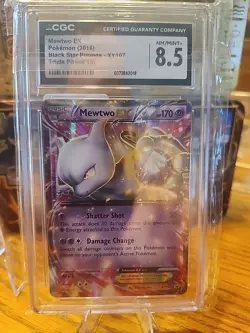 POKEMON: 2016 Mewtwo EX (BLACK STAR PROMO) -Triple Power Tin- #XY107 CGC 8.5🔮💎 - Image 1