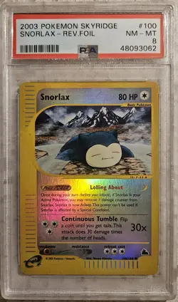 Pokemon TCG - Snorlax #100 - Reverse Holo - 2003 Skyridge - PSA 8 Mint - Image 1