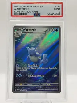 2023 POKEMON MEW EN-151 WARTORTLE #171 PSA 9 MINT Illustration Rare - Image 1