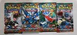 XY Furious Fists Pokemon Booster Pack Art Work Set 4 Factory Sealed Packs 820650118982 - Image 2
