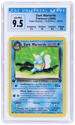 2000 Pokemon Team Rocket Dark Wartortle 1st Edition #46 CGC 9.5 - Image 1