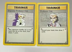 POKEMON TCG IMPOSTER PROFESSOR OAK 73/103 & PROFESSOR OAK 88/102 BASE SET 1999 B - Image 1