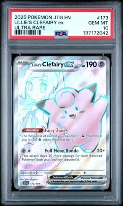 POKEMON TCG - JOURNEY TOGETHER - LILLIE'S CLEFAIRY EX 173/159 - PSA 10 - Image 1