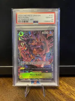 Nico Robin OP09-107 R Alternative Art Emperors in the New World One Piece PSA 10 - Image 1