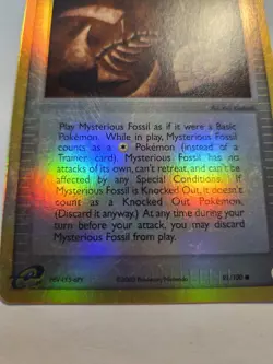 Mysterious Fossil Trainer 91/100 Reverse Holo EX Sandstorm Pokemon Card E Series - Image 2