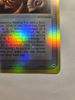 Mysterious Fossil Trainer 91/100 Reverse Holo EX Sandstorm Pokemon Card E Series - Image 4
