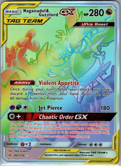 Naganadel & Guzzlord GX (Secret) 260/236 SM - Cosmic Eclipse - Pokemon Card - NM - Image 1