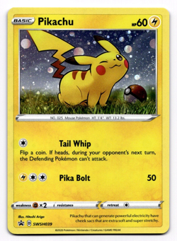 Pikachu - SWSH039 Promo SWSH: Sword & Shield Promo Cards Pokemon TCG NM - Image 1