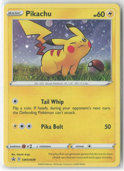 Pikachu - SWSH039 Promo SWSH: Sword & Shield Promo Cards Pokemon TCG NM - Image 2