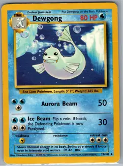 Dewgong 25/102 Non Holo Base Set - Pokemon Card - LP - Image 1