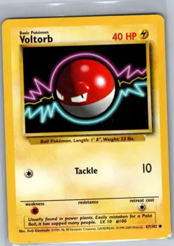 Voltorb 67/102 Non Holo Base Set - Pokemon Card - NM - Image 1