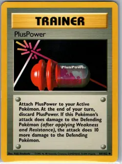 PlusPower 084/102 Non Holo Base Set - Pokemon Card - NM - Image 1