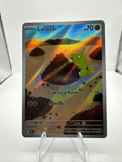 Larvitar Obsidian Flames Illustration Rare Card 203/197 - Image 1