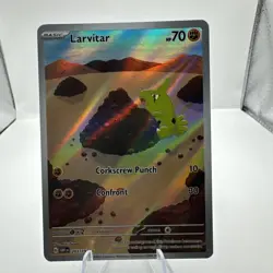 Larvitar Obsidian Flames Illustration Rare Card 203/197 - Image 2