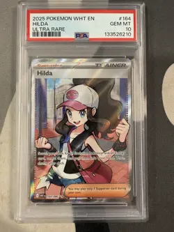 Pokemon 2025 WHT En-White Flare Ultra Rare Card #164 Hilda, PSA 10 - Image 1