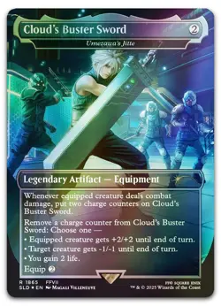Cloud's Buster Sword - Umezawa's Jitte (Rainbow Foil) #1865 NM Secret Lair Drop - Image 1