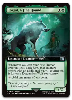 Torgal, A Fine Hound (Extended Art) #474 (NM) Final Fantasy FIN Magic MTG - Image 1