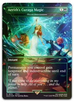 Aerith's Curaga Magic - Heroic Intervention (Rainbow Foil) NM Secret Lair Drop - Image 1