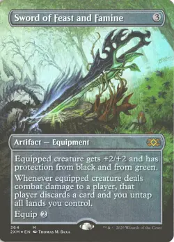 MTG Sword of Feast and Famine (364) *Foil* Borderless Double Masters 2XM MT/NM - Image 1