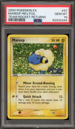 Pokemon Mareep EX Team Rocket Returns Reverse Holo #67 PSA 10 Gem Mint - Image 1