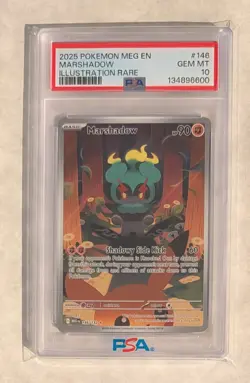 2025 POKEMON MEG EN-MEGA EVOLUTION ILLUSTRATION RARE #146 MARSHADOW PSA 10 - Image 1