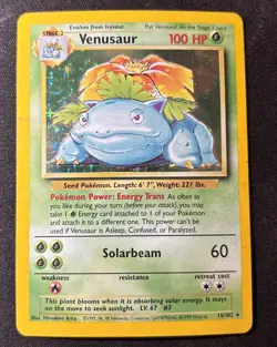 Venusaur 15/102 Pokemon TCG Base Set Holo Rare - Image 1