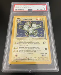 1999 POKEMON - FOSSIL - MAGNETON HOLO - 11/62 - PSA 5 - Image 1