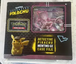 Pokemon 2019 Detective Pikachu Mewtwo-GX Case File Box and both Mewtwo GX Only - Image 1