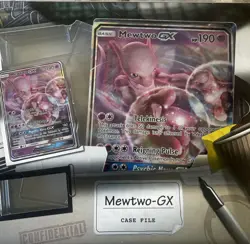 Pokemon 2019 Detective Pikachu Mewtwo-GX Case File Box and both Mewtwo GX Only - Image 3