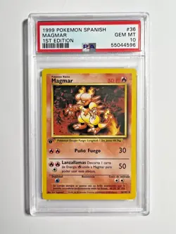 PSA 10 Gem Mint 1st Edition Magmar 1999 Pokemon Base Set SPANISH #36 - Image 1