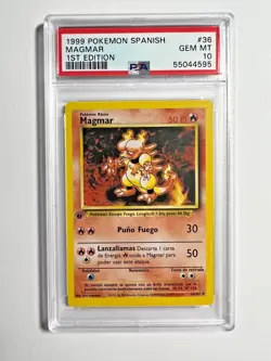 PSA 10 Gem Mint 1st Edition Magmar 1999 Pokemon Base Set SPANISH #36 - Image 2