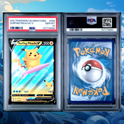 2021 POKEMON CELEBRATIONS #008 SURFING PIKACHU V PSA 10 - Image 2