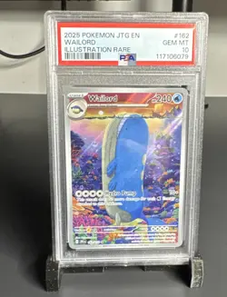 2025 POKEMON JTG EN-JOURNEY TOGETHER ILLUSTRATION RARE #162 WAILORD PSA 10 - Image 1