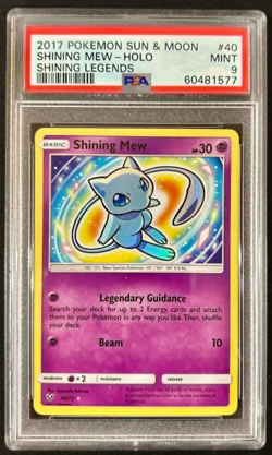 Shining Mew 40 PSA 9 Pokemon Shining Legends Shiny Holo Rare - Image 1