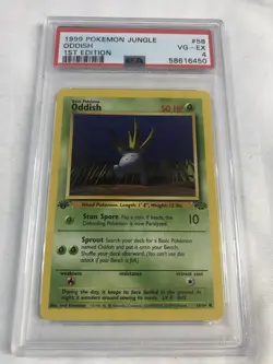 1999 POKEMON JUNGLE #58 ODDISH 1ST EDITION VERY GOOD - EXCELLENT PSA 4 - Image 1